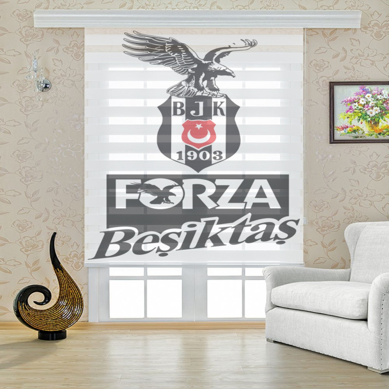 Dijital Baskili Zebra Perde Beşiktaş Forza